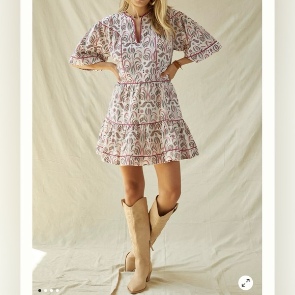 Magali Pascal Dresses & Skirts - Magali pascal Boho Chic Patterned Mini Dress